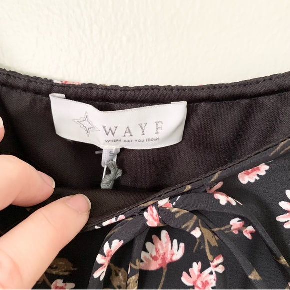 | wayf • floral ballon sleeve tiered babydoll dress • size small | - Picture 9 of 13